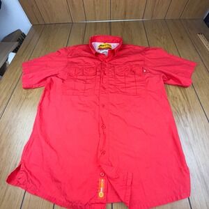 Crew Tech‎ Island Angler Classic Red Short Sleeve Fishing Shirt
